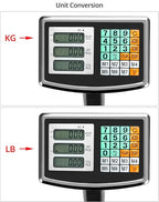 QWORK Foldable 600LB Weight Computing Postal Scale, Floor Platform Digital Scale, Accurate Warehouse Large Shipping Mailing LB/KG Calculator