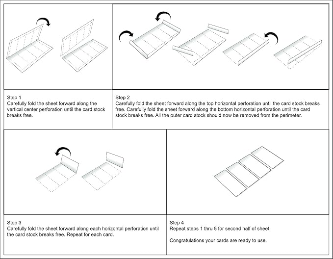 100 Pack Blank Business Card Paper for Printer, Inkjet and Laser Printable Sheets, 1000 Cards, 3.5 x 2 In, Ivory