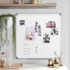 24"x24" Magnetic Whiteboard Wall Mount Dry Erase Board for Home Office, Dorm Room, Cubicle | Square White Board | Space-Saving White Board