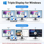 USB C Docking Station Dual Monitor, 9 in 1 Triple Display Docking Station to Dual HDMI Adapter Displayport SD TF Card Reader 2USB 2.0, 1 USB 3.0, 100W PD for USB C Thunderbolt 3/4 Laptops