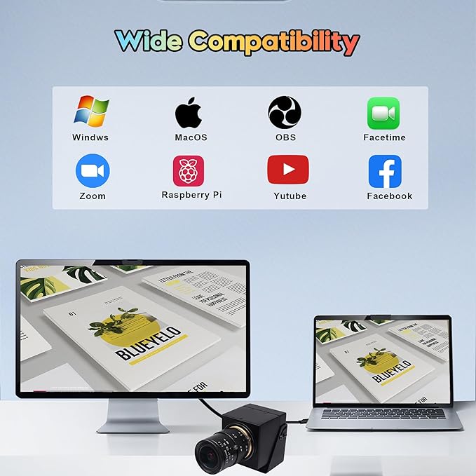 SVPRO 4K USB HDMI Camera Manual Zoom Webcam for Close Up with 2.8-12mm Variable Lens,Plug and Play Camera for Industrial,Streaming and Home Video