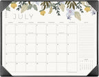 Desk Calendar 2025-2026 with Desktop Mat, Cabbrix Large Desk Pad Calendar 22 x 17 Inch Runs From July 2025 to December 2026, Floral Design Calendar 2025 for Home School and Office (Black)