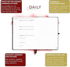 The Phoenix Journal - Best Daily Goal Planner, Organizer, & Calendar for Goal Setting, Gratitude, Happiness, & Productivity - Vision Board & Habit Tracking - 12 Weeks, Undated, Hardcover (Purple)