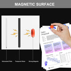 Large Black Glass Dry Erase Board, 96 x 48 Inches Magnetic Glass whiteboard,8' x 4' Frameless Blackboard for Office, Home, School