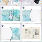 Sherr 14 Pack Stretchable Book Covers Reusable Jumbo Bookcloth 9" x 11" Durable Washable Back to School Book Cover Protector for Most Hardcover Books Textbooks(Fresh,Marble)