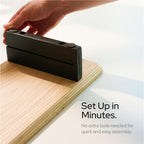 KIVY Dual Monitor Riser with Integrated Metal Shelf - Wooden desk shelf for top of desk - Wood monitor stand for desk 2 monitors / tv - Dual monitor stand riser for desk - Large walnut monitor stand