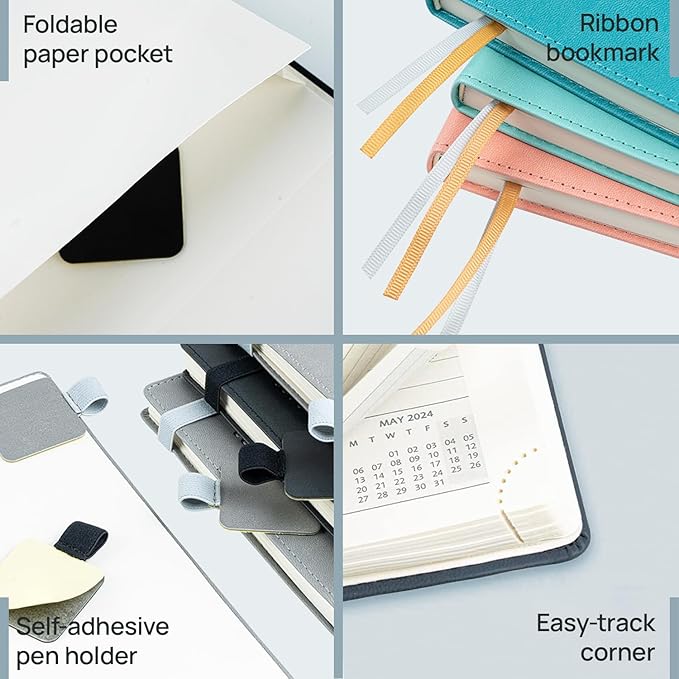 POPRUN 2026 Planner (Medium - 6.5'' x 8.5'') - 2026 Weekly Calendar ((Jan. 2026 - Dec. 2026) with Hourly Time Slots, Weekly/Monthly Appointment Book for Time Management - Leather Soft Cover - Purple