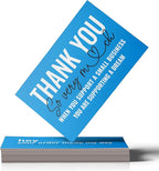 ITZAMNA Thank you for supporting small business cards Customer appreciation note cards Pink Script with Heart Pack of 100 sky blue