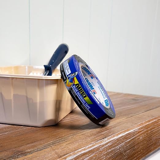 ABRO 36 Pack Blue Painters Tape: 24mm x 55M All Purpose Blue Tape, Temporary Labeling, Easy Tear, Clean Removal, Masking Tape Colored, DIY or Pro Use