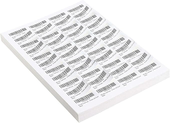 Coopaty 1" x 2-5/8" Shipping Labels, 3000 Labels (100 Sheets) - White, Blank, Laser Inkjet Printer Compatible