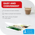 5MIL Thermal Laminating Sheets (150 Count) Letter, Photo, Card, Notecard, ID Badge and Business Card Sizes, Laminating Pouches Compatible with Laminators, Crystal Clear Laminated Finish