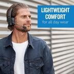 BlueParrott B350-XT Mono Bluetooth Wireless Headphones 96% Noise Canceling Over Head Trucker Headset with Mic, Adjustable Lightweight Headband, IP54-Rated Protection, 24 hrs. Talk Time, Black