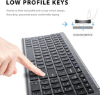 iClever BK10 Bluetooth Keyboard, Universal Bluetooth 5.1 Wireless Keyboard with Number Pad, Ergonomic Design, Multi-Device Compatibility, Stable Connection for Mac, iPad, iPhone, Android, Windows