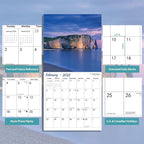2025 Wall Calendar BEACHES, 18 Months Hangable Wall Calendars, Beach Calendars 2025-2026, 12" x 24" (Open), Thick Glossy Paper, Organizing & Planning