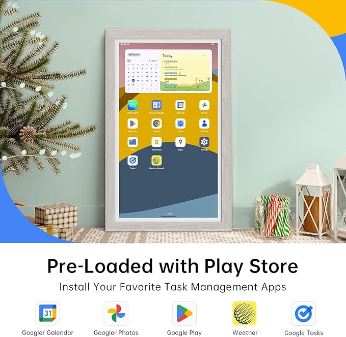 ApoloSign Digital Calendar: Electronic Calendar, Smart Touchscreen Interactive Display for Chore Chart, Family Schedules Planner, Supports All Apps via Google Play (Gray, 21.5-inch)