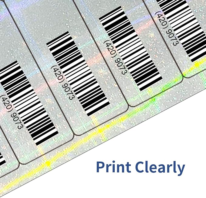 STARLIBOO 1" x 2-5/8" Address Labels- Holographic Color Stickers for Laser/Ink Jet Printer mailing Labels 8.5"×11"- Holographic Silver/ 30 per Sheet