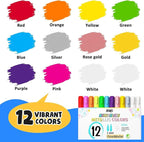 Anyo 12 Pack Window Markers for Cars, Liquid Chalk Markers with 6mm 3 in 1 Nib Bold Tip, Metallic & Neon Color Wet Erase Window Paint for Glass Washable, Glass, Mirror, Blackboard, Bistro, Menus