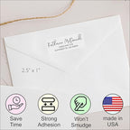 White Address Labels - Personalized Name Stickers, Custom Printed Return Mailing and Shipping Labels for Envelopes, Packages, Business, Home Use (Signature)