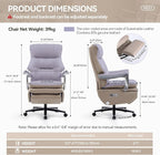 Executive Office Chair with Footrest,Sustainable Leather Electric Ergonomic Reclining Home Office Desk Chairs with Massage,Big and Tall Comfy Computer Chair with Wheels High Back 400LB,Khaki