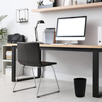 HOLDN’ STORAGE Small Trash Can - Set of 2 Open Top Waste Bin of 1.58 Gallon, Compact Waste Can Perfect for Bathroom, Kitchen, Office, Dorm - Durable Garbage Can - Glossy Black