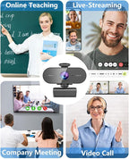 2K Webcam for PC Mac Laptop with Microphone,Full HD Web Cam for Streaming with Privacy Cover Sliders,USB C Web Camera for Desktop Computer Monitor,External Small Best Webcam For Microsoft Teams Gaming