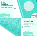 Poly Bubble Mailers 4x8 Padded Envelopes #000 50pcs, Self Seal Shipping Envelopes Padded Packaging for Small Business (Teal)