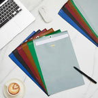 Geyee 100 Pcs Clasp Manilla Envelopes 9 x 12 Inch Gummed Colored Envelopes for Storing or Mailing for Home Office Business Supplies(Retro Color)