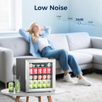 Beverage Refrigerator, 50 Cans Mini Fridge Cooler, ETL Approved 1.3 Cu.ft with Glass Door, Adjustable Shelves, Digital Temperature Freestanding Small Drink Fridge Soda Beer or Wine for Home Dorm Bar