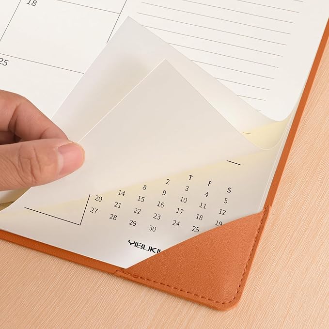 Desk Calendar 2025-2026 with Desktop Mat, 22x17 inch Large Desk Pad Calendar July 2025 to June 2026, Big Desk Planner for Home Office and School, Brown