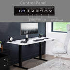 VIVO Electric Dry Erase 71 x 30 in Standing Desk, Memory Height Adjustment, 1B Series, Whiteboard Top Black Frame, DESK-KIT-1B7WE