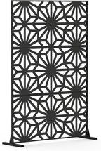 NicBex Room Divider 1 Panel Room Dividers with Flowers Pattern Design Partition Room Dividers and Metal Privacy Screens Wall Divider for Outdoor, Room Separation,48.31" W x 15.75" D x 70.75" H, Black