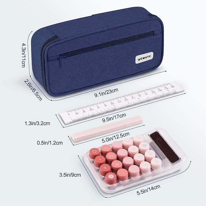 WEMATE Pencil Case, Large Storage Organizer for Stationery, Back - to - School Essential, Teacher Must - have, Big Pencil Pouch, Marker Case School Supplies for College & High School