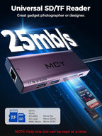 MCY USB C Hub,Laptop Docking Station Dual Monitor Single 8K,2x4K@60Hz,10 in 1 Type-C Multiport Adapter with 2 HDMI,PD100W,Extender Splitter,Card Reader,Ethernet Dock for Mac/Dell/HP/Surface/Steam Deck