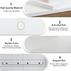 TEAMIX 2 Tier White Monitor Riser Stand, Wood Desktop Stand with storage for Laptop/PC/Printer/Keyboard, TV Stand Shelf Home Office Desk Accessories