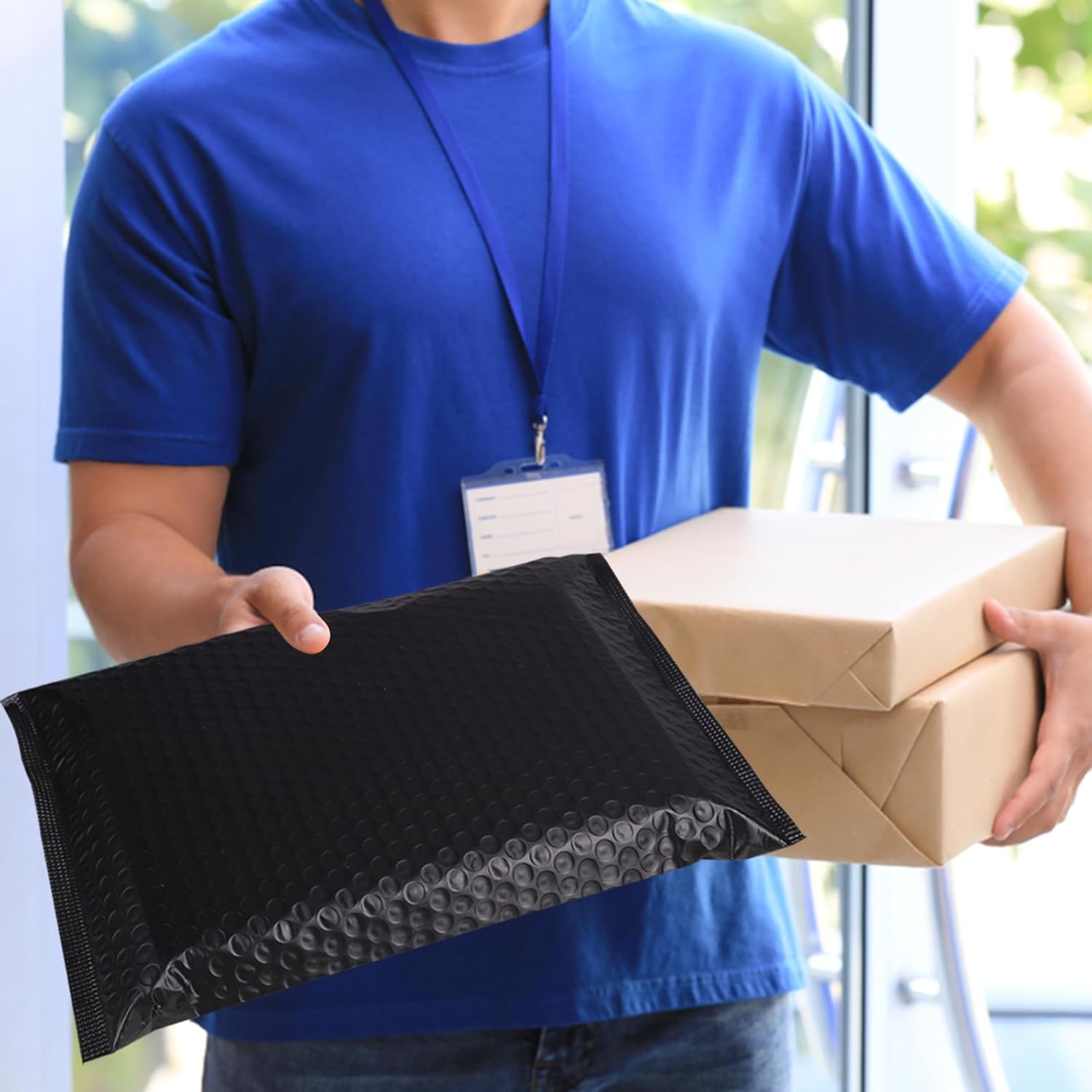 10.5x16 Poly Bubble Mailers #5 Padded Envelopes, 25Pcs Self Seal Mailing Envelopes Bubble Padded Mailers (Black)