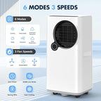 Portable Air Conditioners, 16000 BTU 6-in-1 Cooling, Dehumidifier & Fan, Ultra Quiet with 24H Smart Timer, Auto Shut-Off & Child Lock for Home/Bedroom/Office