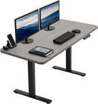 VIVO Electric 43 x 24 in Standing Desk, Memory Height Adjustment, 1B Series, One-Piece Dark Gray Top, Black Frame, DESK-KIT-1B4G