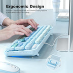 Large Print Wired USB Keyboard, 104 Keys Full Size Typewriter Keyboards, Plug and Play Office Computer Keyboard with Number Pad for Windows, PC, Laptop, Desktop (Blue Colorful)