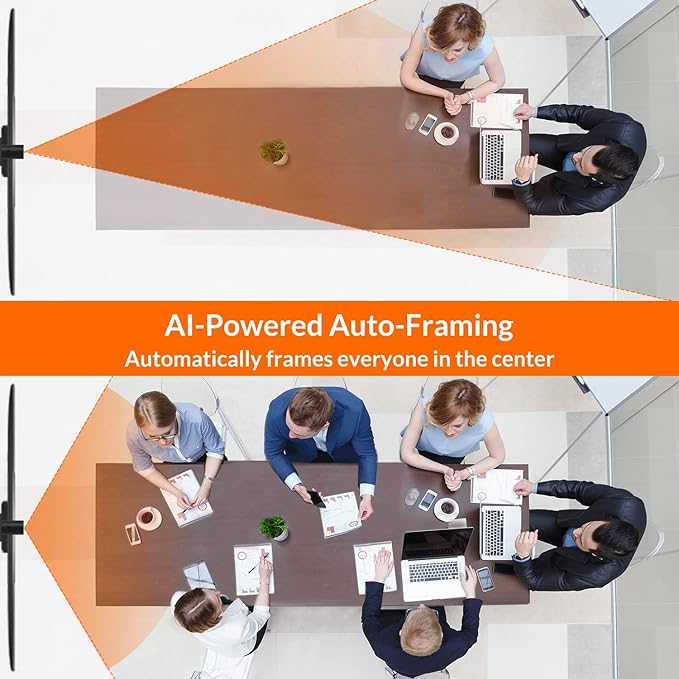 Innex C570 120-Degree Wide Angle Webcam 4K with AI Tracking, Auto-Framing, ePTZ, Webcam with Microphone, 5X Digital Zoom, Remote Control, Privacy Cover, Conference Camera for Zoom, Microsoft Teams