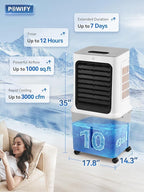 10 Gal Evaporative Air Cooler, 3000CFM Quiet Portable Air Conditioners, 35" Fast Cooling Swamp Cooler, 120° Oscillation, 12H Timer, 3 Speeds & Modes Remote Control for Living Room|Bedroom|Garage