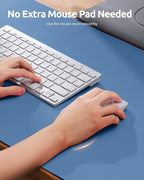 YSAGi Leather Desk Protector, Office Mat, Large Mouse Mat, Non-Slip PU Leather Blotter, Laptop Desk Pad, Waterproof Writing Pad for Office and Home (Sea Blue, 23.6" x 13.8")