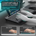 Ergonomic Wireless Keyboard and Mouse with Wrist Rest，Phone Holder - 2.4GHz Full-Sized Low-Profile Quiet Wireless Mouse and Keyboard Combo for Computer, Laptop, PC, Mac-Grey