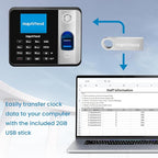 Time Clock - Fingerprint Time Clocks for Employees Small Business Automatic Calculate Hours, H1 Standalone Offline Biometric Clock in Machine for Employees with 5 RFID Cards (0 Monthly Fees)