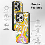MOSNOVO Magnetic Case for iPhone 15 Pro, 10ft Military-Grade Protection, Compatible with Magsafe, Shockproof Phone Case for iPhone 15 Pro - 70's Psychedelic Groovy Art - Clear Black