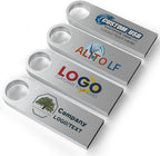 ABLAZE Custom Flash Drive 128MB 10 Pack, Personalized USB with Your Logo Metal Thumb Drives USB 2.0 Memory Stick Pendrive (Sliver)