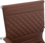 Office Guest Reception Chairs Set of 4 - Modern PU Leather Conference Room Chair With Mid Back for Waiting Room, Desk - Coffee