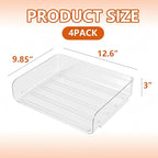 Desk Organizer Stackable Desk Paper Letter Tray Organizer Office Desktop File Paper Holder Book Storage Organization Rack (Clear, 4 x Standard Entry)