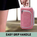 XQXA Extra Large Capacity Pencil Case Organizer, Multifunctional Pencil Pouch with Compartmens, Travel Simple Stationery Bag, Nylon Pencil Bag for Adults (Pink)