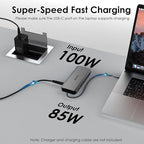 WAVLINK USB C Docking Station Dual Monitor, USB-C Hub Laptop Triple Display with 2 HDMI,DisplayPort, 100W PD Charging, Ethernet, 5 USB, SD/TF Read, Audio for MacBook Dell HP Lenovo Surface, Grey