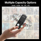 PHIXERO P10PRO External NVMe SSD 256GB, Up to 1050MB/s, USB 3.2 Gen2, Includes 2-in-1 USB C Cable, Portable Hard Drive for iPhone 15+/Android/Windows/Mac, Black